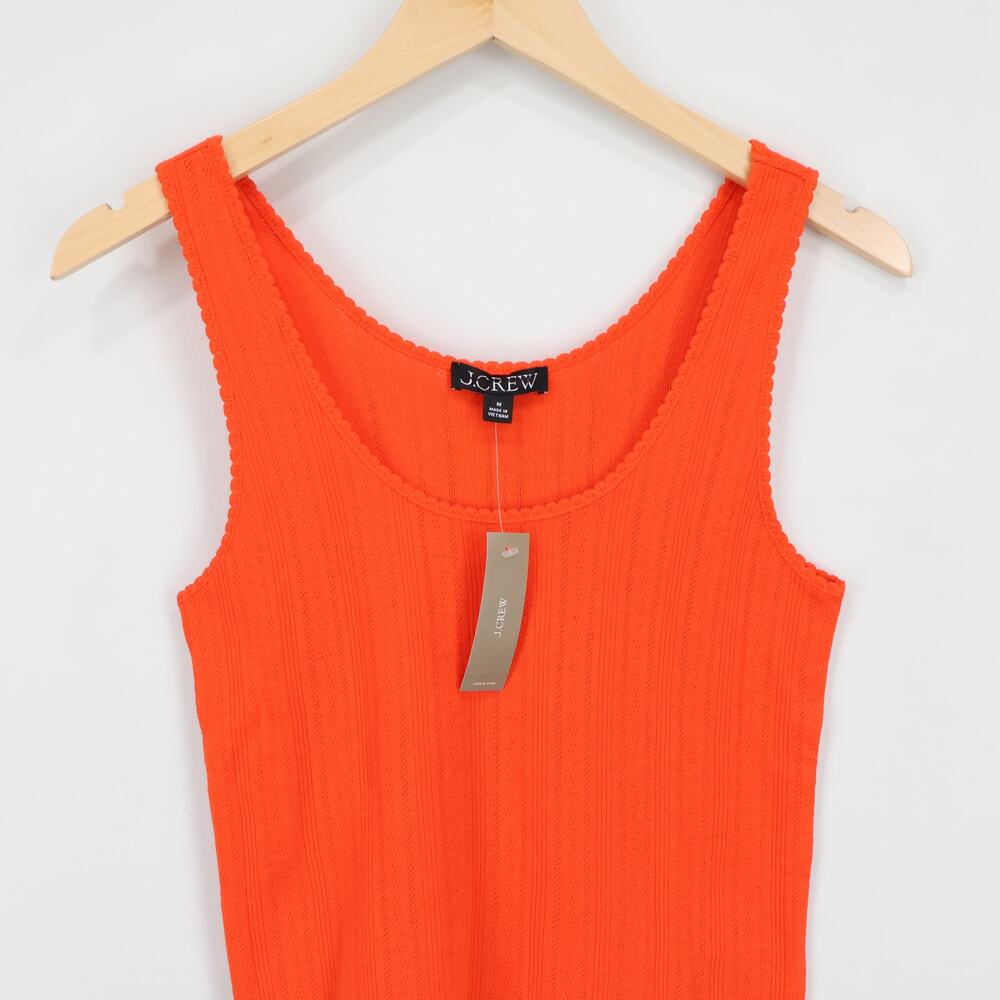 J.Crew Pointelle Tank Top Aperitif Red Size Medium NWT - Picture 3 of 10